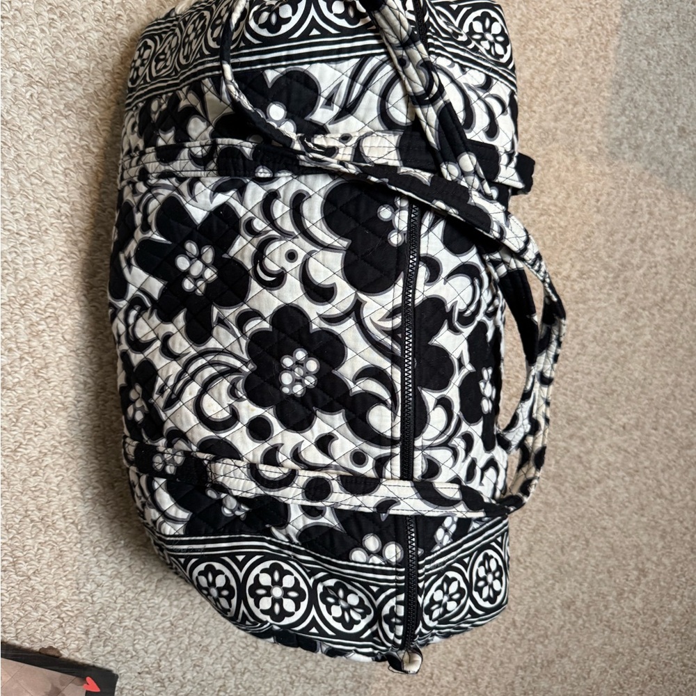 Black and White Floral Women's Bag